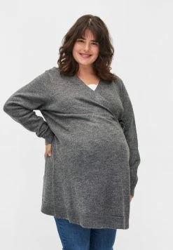 Zizzi Gilet - Medium Grey Melange