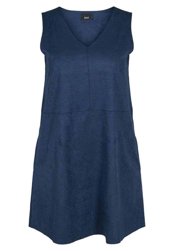 Zizzi ÆRMELØS MED A-FORM - Robe En Jean - Dark Blue 4 Zizzi ÆRMELØS MED A-FORM - Robe En Jean - Dark Blue – Image 4