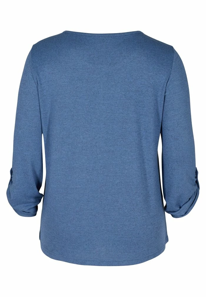 Zizzi Blouse - Colony Blue Melange 6 Zizzi Blouse - Colony Blue Melange – Image 6