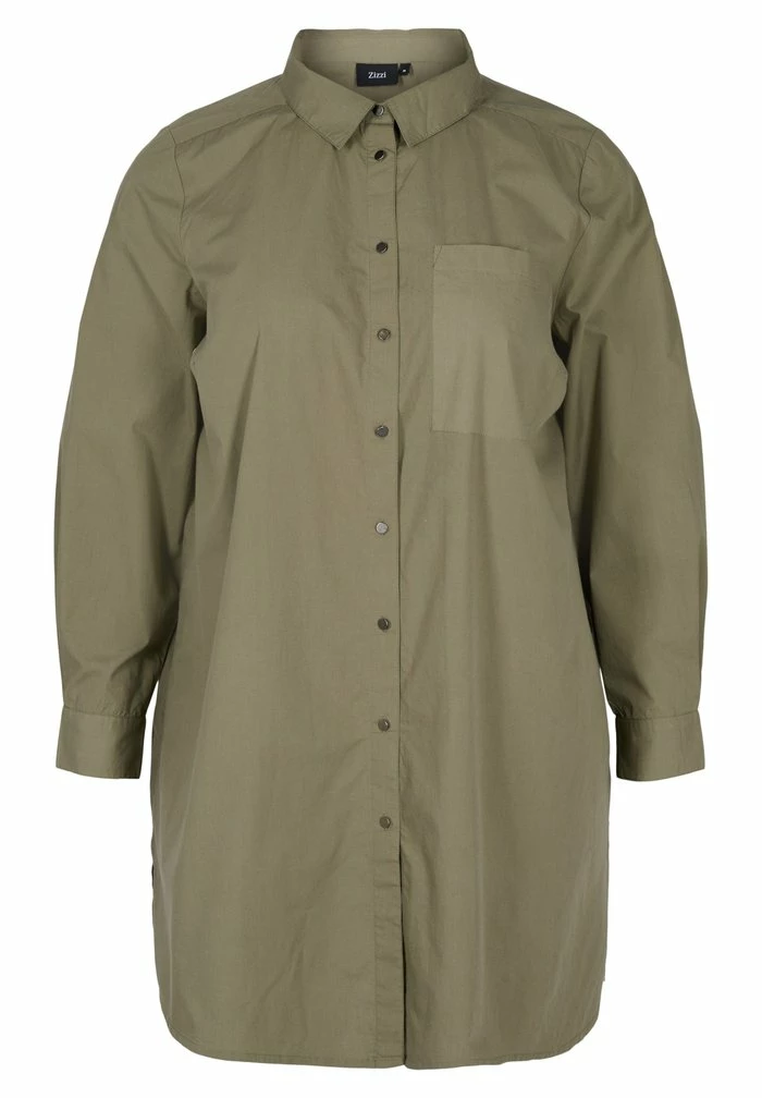 Zizzi Chemisier - Dusty Olive 1 Zizzi Chemisier - Dusty Olive