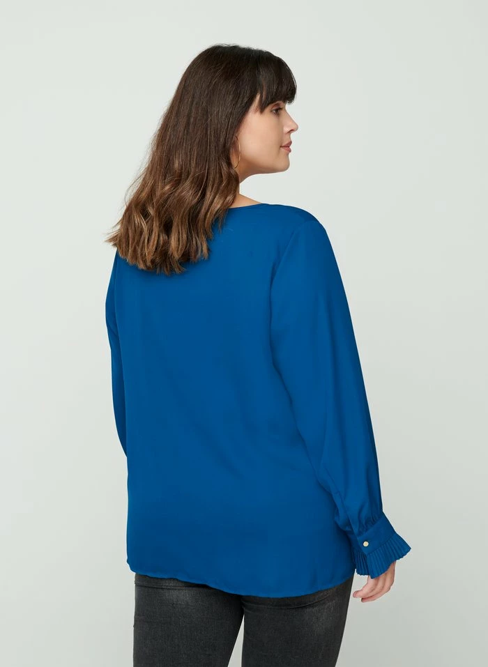 Zizzi PLISSE - Blouse - Blue 3 Zizzi PLISSE - Blouse - Blue – Image 3