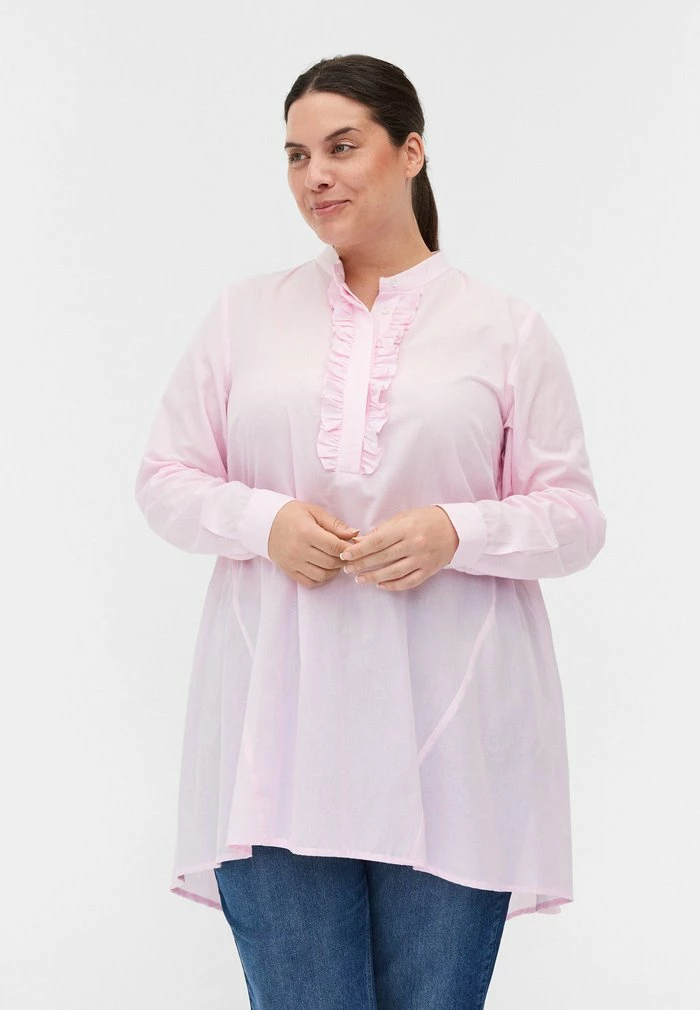 Zizzi Blouse - Pink Stripe 1 Zizzi Blouse - Pink Stripe