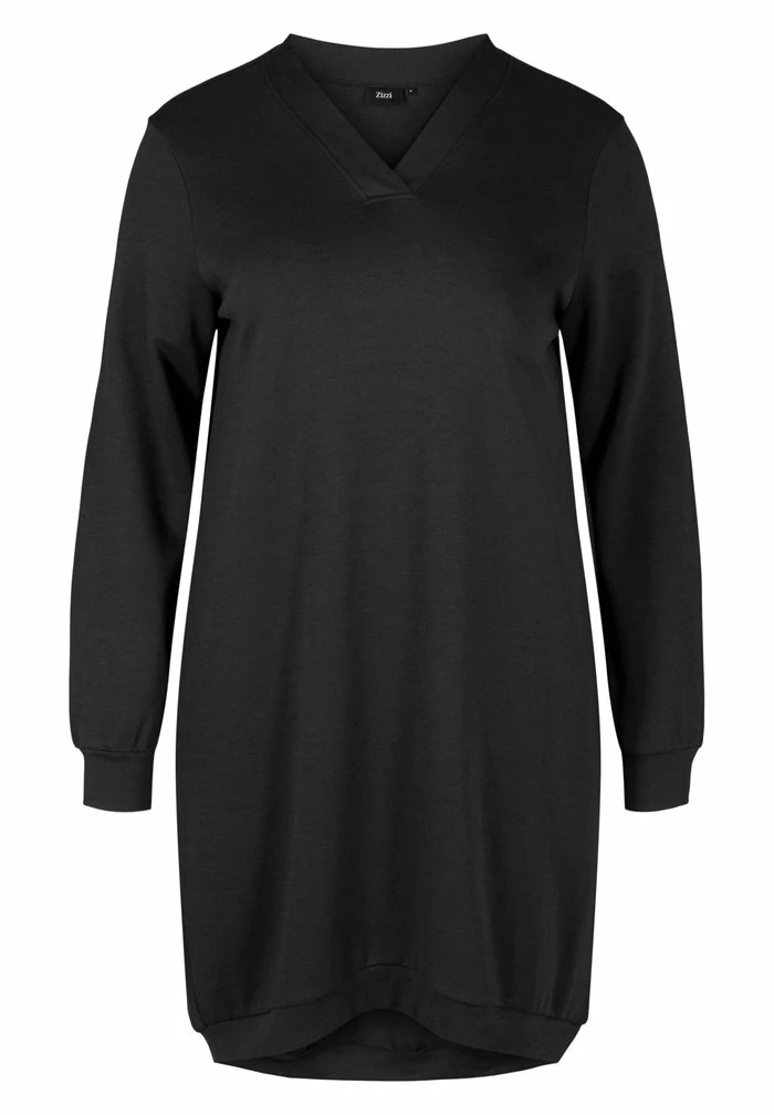 Zizzi ENSFARVET - Robe De Jour - Black 4 Zizzi ENSFARVET - Robe De Jour - Black – Image 4