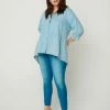 Zizzi WITH 3/4 LENGTH SLEEVES - Chemisier - Light Blue -France Zizzi Soldes 2022 ab54fb5d7bc34801b3db175d1b38566e