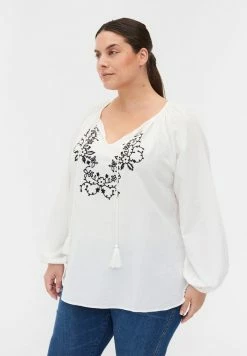Zizzi Blouse - Snow White, Black