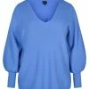 Zizzi WITH V NECK - Pullover - Ultramarine Mel -France Zizzi Soldes 2022 acaf63086d0f440c9f5f73d23202f0ba
