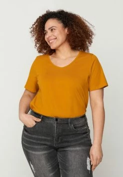 Zizzi T-shirt Basique - Brown