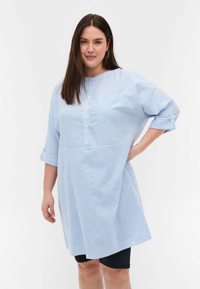 Zizzi UND 3/4-ÄRMELN - Tunique - Skyway Stripe 1 Zizzi UND 3/4-ÄRMELN - Tunique - Skyway Stripe