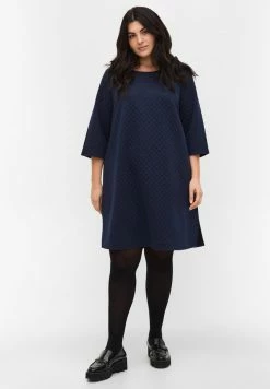 Zizzi STRUKTURIERTES ÄRMELN - Robe De Jour - Navy Blazer