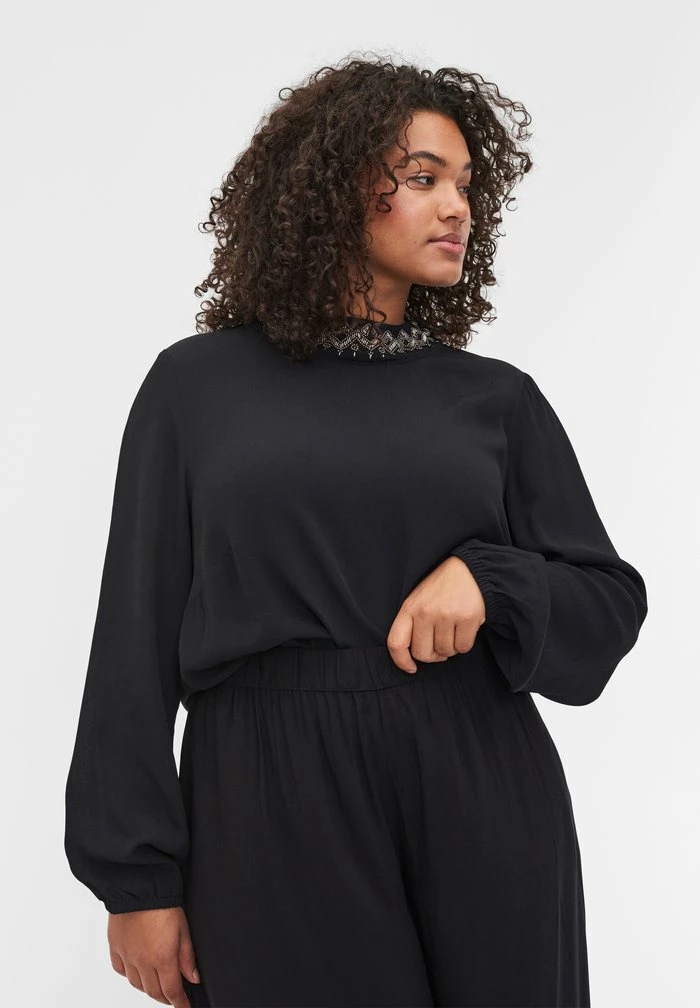Zizzi BEADED - Blouse - Black 1 Zizzi BEADED - Blouse - Black