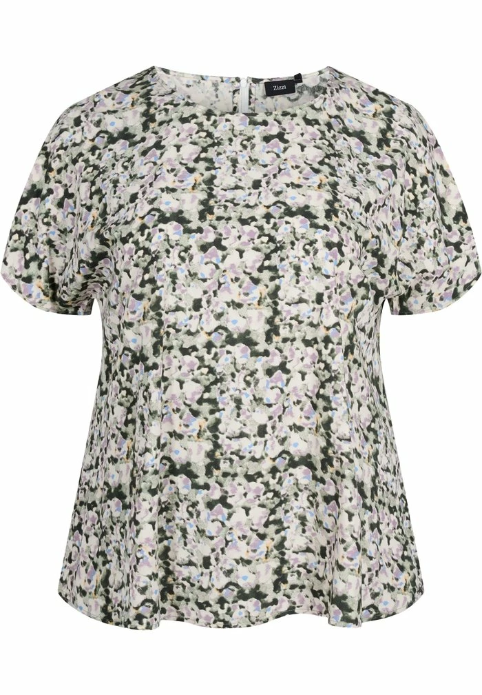 Zizzi Blouse - Green Purple Mix 4 Zizzi Blouse - Green Purple Mix – Image 4
