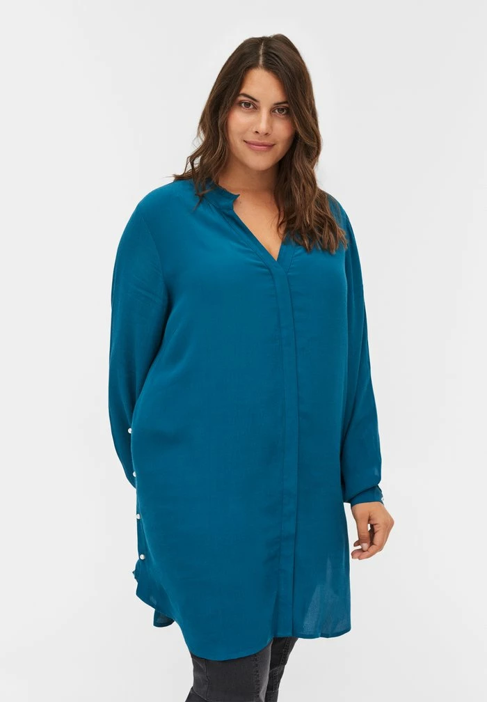 Zizzi WITH PEARLS - Chemisier - Moroccan Blue 1 Zizzi WITH PEARLS - Chemisier - Moroccan Blue