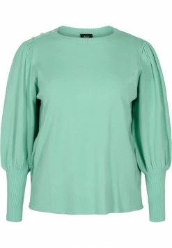 Zizzi MIT DEKORATIVEN - Pullover - Dusty Jade Green Mel