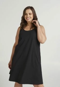 Zizzi Robe En Jersey - Black
