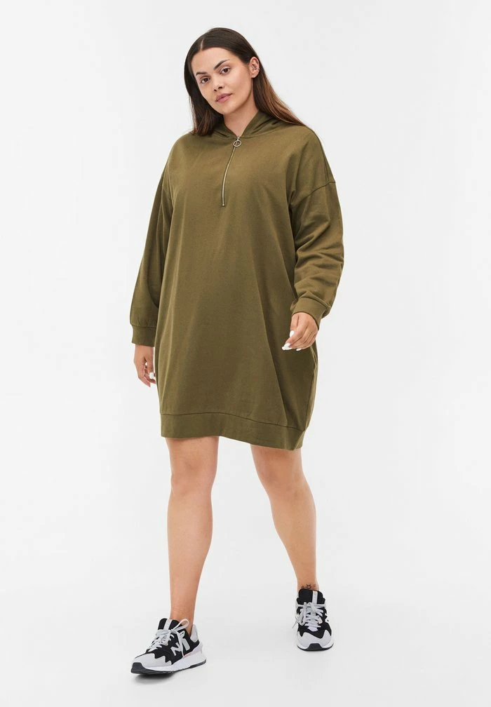 Zizzi Robe De Jour - Ivy Green 2 Zizzi Robe De Jour - Ivy Green – Image 2