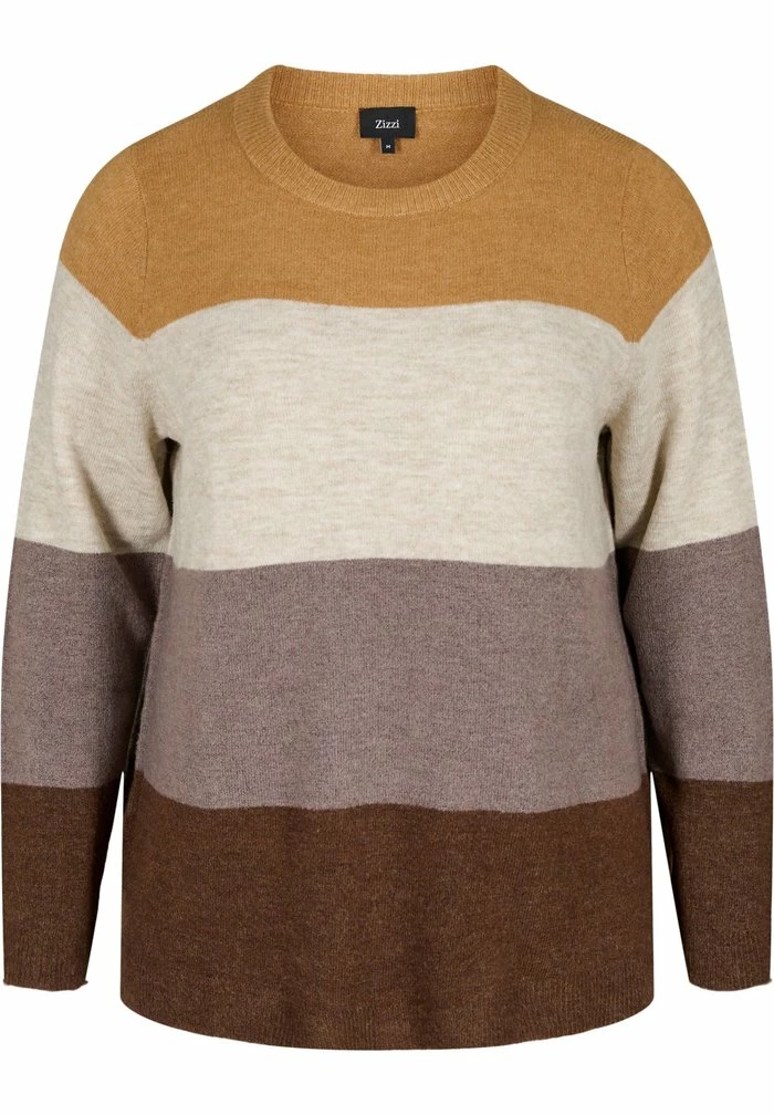 Zizzi GESTREIFTE MIT RIPPBÜNDCHEN - Pullover - Rocky Road Comb 4 Zizzi GESTREIFTE MIT RIPPBÜNDCHEN - Pullover - Rocky Road Comb – Image 4