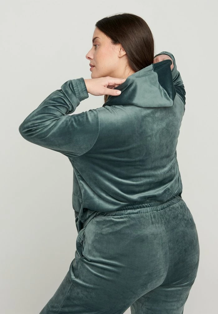 Zizzi MIT REISSVERSCHLUSS - Sweat à Capuche Zippé - Green 3 Zizzi MIT REISSVERSCHLUSS - Sweat à Capuche Zippé - Green – Image 3