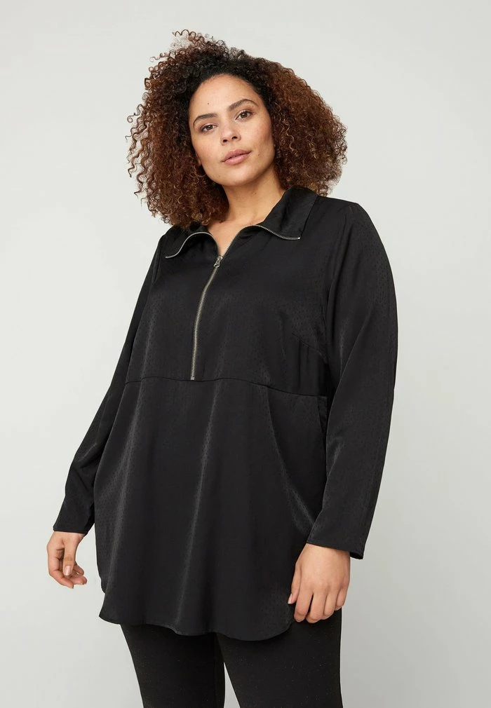 Zizzi MIT REISSVERSCHLUSS - Tunique - Black 1 Zizzi MIT REISSVERSCHLUSS - Tunique - Black