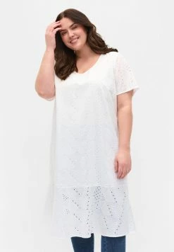 Zizzi SHORT SLEEVE - Robe De Jour - Bright White