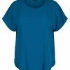 Zizzi WITH SHORT SLEEVES AND A ROUND NECKLINE - Blouse - Blue -France Zizzi Soldes 2022 bc2b960f9ee94226b881684b8cec80b5