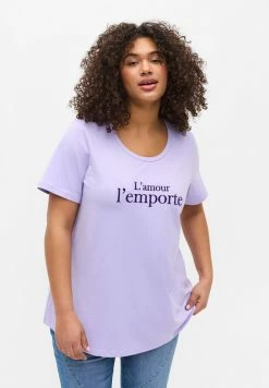 Zizzi T-shirt Imprimé - Purple
