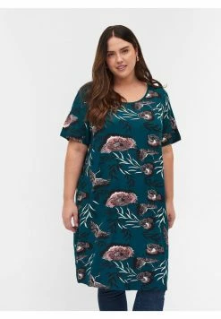 Zizzi Chemise De Nuit / Nuisette - Deep Teal Flower