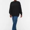 Zizzi WITH RIB TRIM AND ROUND NECKLINE - Pullover - Black -France Zizzi Soldes 2022 bd679f97b83e49aeaa129efa53b73811