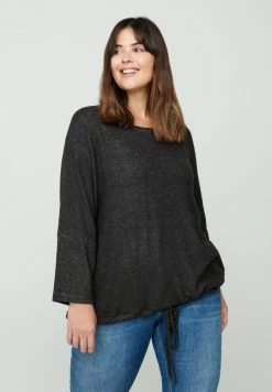 Zizzi MARLED - Blouse - Dark Grey