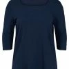 Zizzi WITH 3/4-LENGTH SLEEVES - T-shirt à Manches Longues - Navy Blazer -France Zizzi Soldes 2022 c08cd89a695f42dd862e9071cedee561
