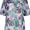 Zizzi Blouse - Purple Flower Mix -France Zizzi Soldes 2022 c10bb0b195724e83b4f3aedd29e21010