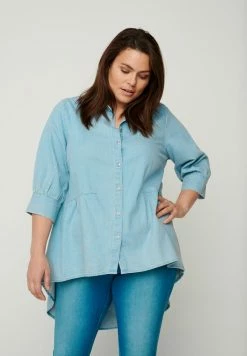 Zizzi WITH 3/4 LENGTH SLEEVES - Chemisier - Light Blue