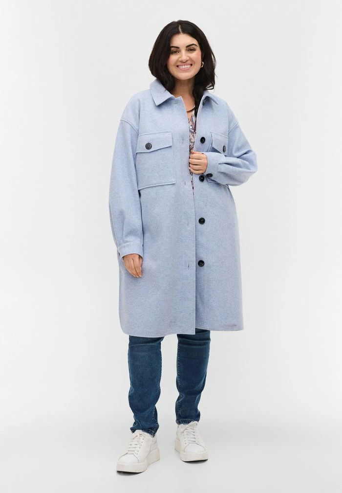 Zizzi WITH BUTTONS AND CHEST POCKETS - Veste Légère - Serenity Mel 2 Zizzi WITH BUTTONS AND CHEST POCKETS - Veste Légère - Serenity Mel – Image 2