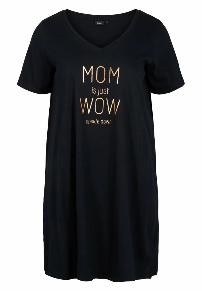 Zizzi Chemise De Nuit / Nuisette - Black W Copper Mom 4 Zizzi Chemise De Nuit / Nuisette - Black W Copper Mom – Image 4