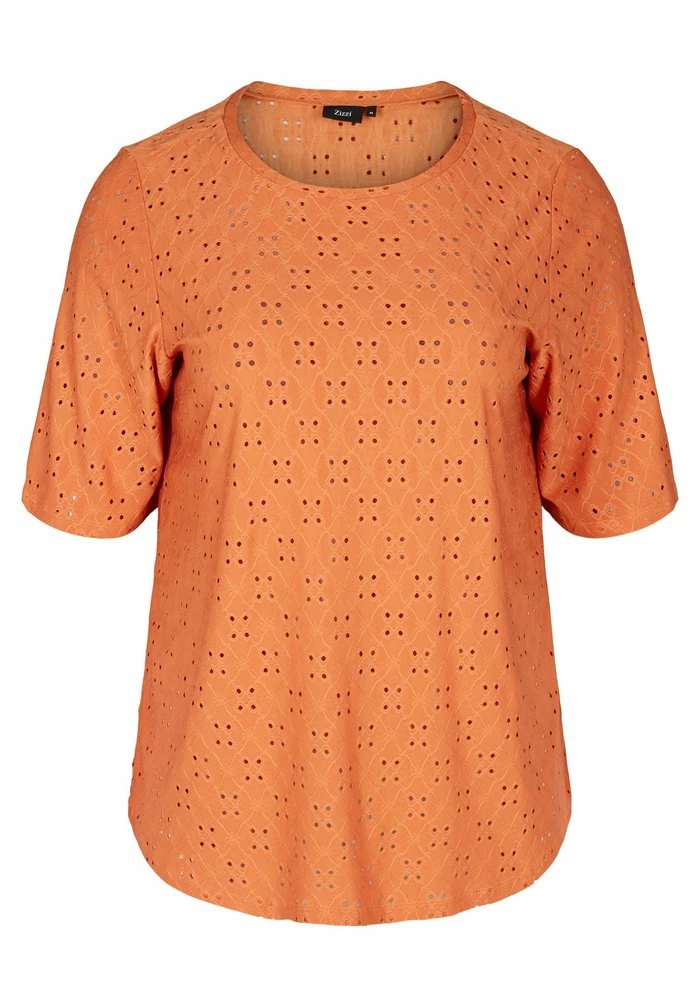 Zizzi 2/4 ARMELN - T-shirt Imprimé - Orange 4 Zizzi 2/4 ARMELN - T-shirt Imprimé - Orange – Image 4