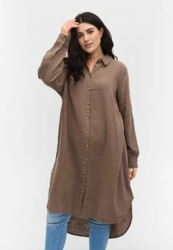 Zizzi MIT KRAGEN - Chemisier - Light Brown