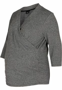Zizzi Blouse - Dark Grey Melange