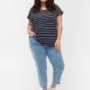 Zizzi WITH STRIPES - T-shirt Imprimé - Blue Stripe -France Zizzi Soldes 2022 cace9eefae844b2db48be07d5867c1e0