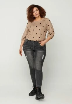 Zizzi MIT SCHLITZ - Jeans Skinny - Grey