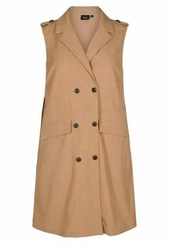 Zizzi DOPPELTEN KNÖPFEN UND TASCHEN - Veste Sans Manches - Burro