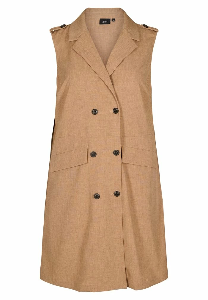 Zizzi DOPPELTEN KNÖPFEN UND TASCHEN - Veste Sans Manches - Burro 1 Zizzi DOPPELTEN KNÖPFEN UND TASCHEN - Veste Sans Manches - Burro