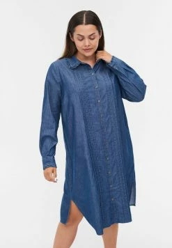 Zizzi Robe En Jean - Blue Denim