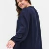 Zizzi SMOCK AND RUFFLE DETAILS - Blouse - Navy Blazer -France Zizzi Soldes 2022 cdb6d5ca7fa74930ac5e4f350298cc3f