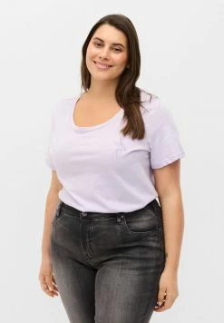 Zizzi KURZARM - T-shirt Imprimé - Purple