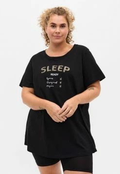 Zizzi OVERSIZE AUS - Haut De Pyjama - Black Sleep
