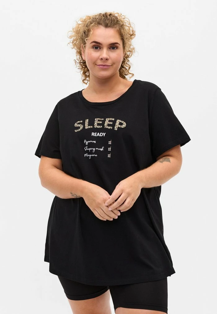 Zizzi OVERSIZE AUS - Haut De Pyjama - Black Sleep 1 Zizzi OVERSIZE AUS - Haut De Pyjama - Black Sleep
