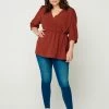 Zizzi Blouse - Dark Orange -France Zizzi Soldes 2022 d5a22e98b9854ee08ea013b1d9d3ce43