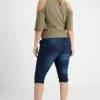 Zizzi CAPRI - Short En Jean - Dark Blue Denim -France Zizzi Soldes 2022 d64ef6262941492280602c843a749e0c