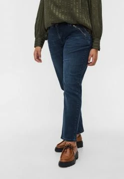 Zizzi EMILY JEANS MIT NIETEN - Jean Slim - Dark Blue