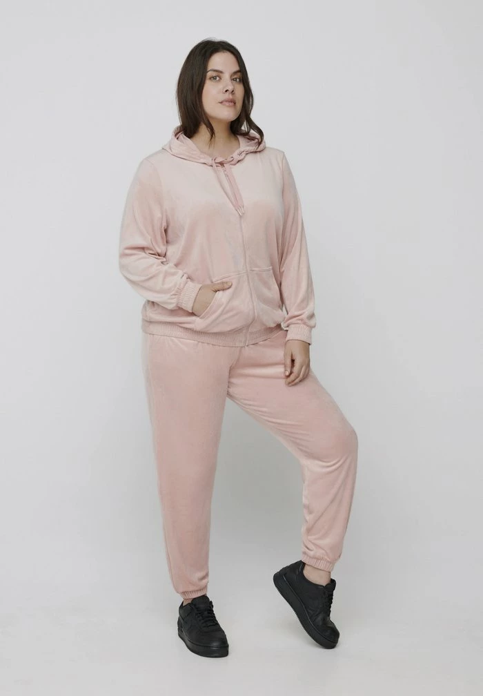 Zizzi MHELENA - Sweat à Capuche Zippé - Rose 2 Zizzi MHELENA - Sweat à Capuche Zippé - Rose – Image 2