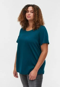 Zizzi KURZARM - Haut De Pyjama - Deep Teal Dream